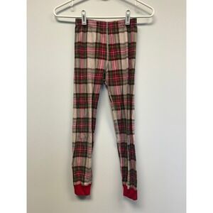 Hanna Andersson Kids Pajama Pants Size 8 130cm Red Green Plaid Organic Cotton